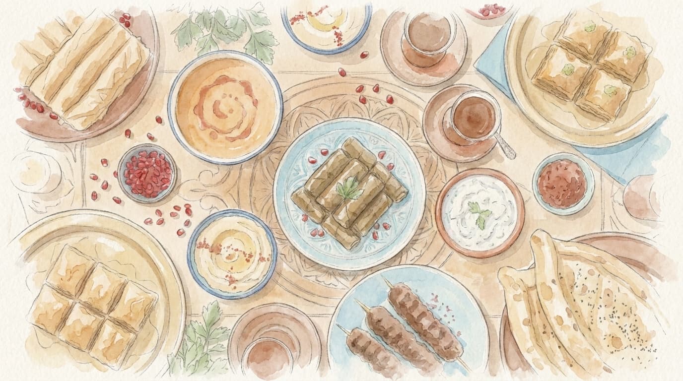 Türkische Meze Watercolor
